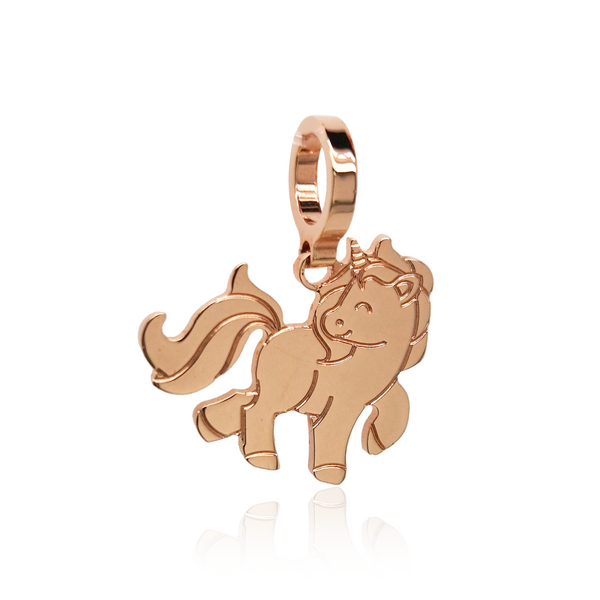 rebecca rose gold unicorn charm