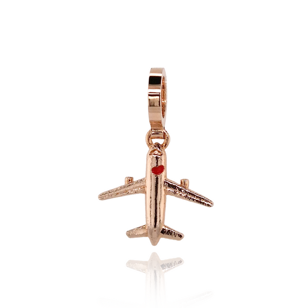 Rebecca Rose Gold Airplane Charm