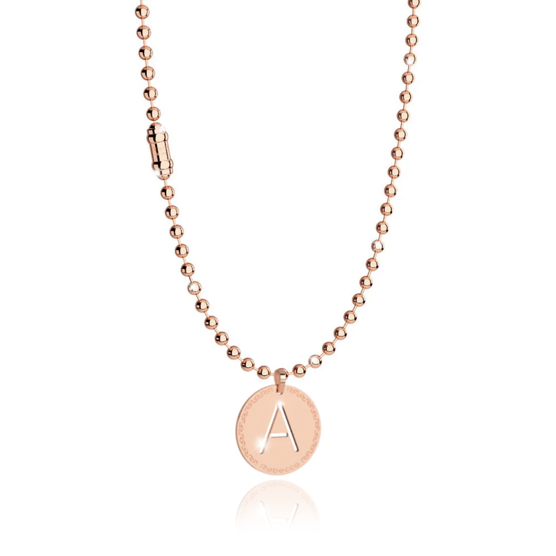 Rebecca Rose Plain Bead Necklace Initial Set Callaghan Jewellers