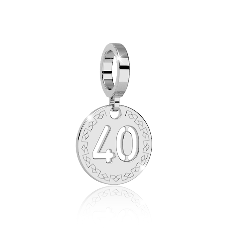 rebecca silver 40 engraved charm