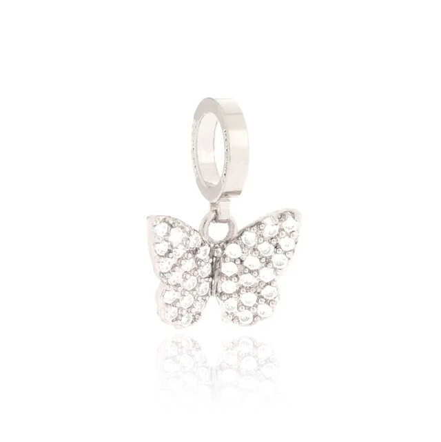 Rebecca Silver CZ Butterfly Charm