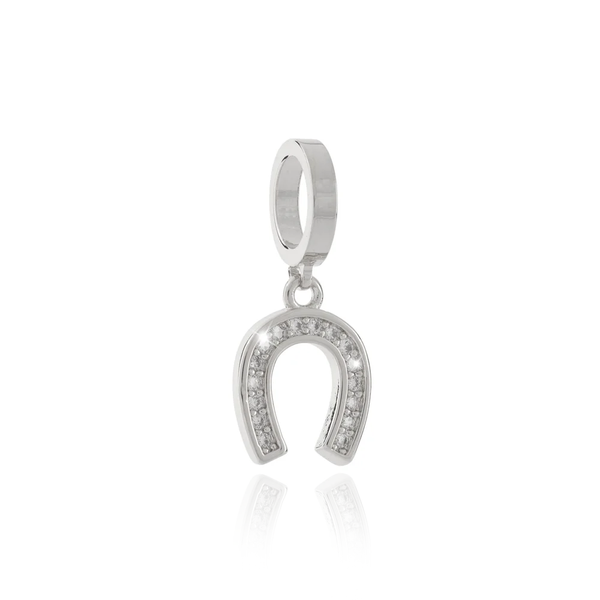 Rebecca Silver CZ Horseshoe Charm