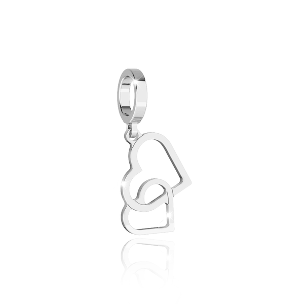 Rebecca Silver Double Heart Charm