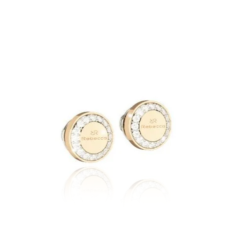 Rebecca Yellow Gold Boulevard Stud Earrings