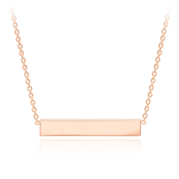 Rose Gold Horizontal Bar Necklace