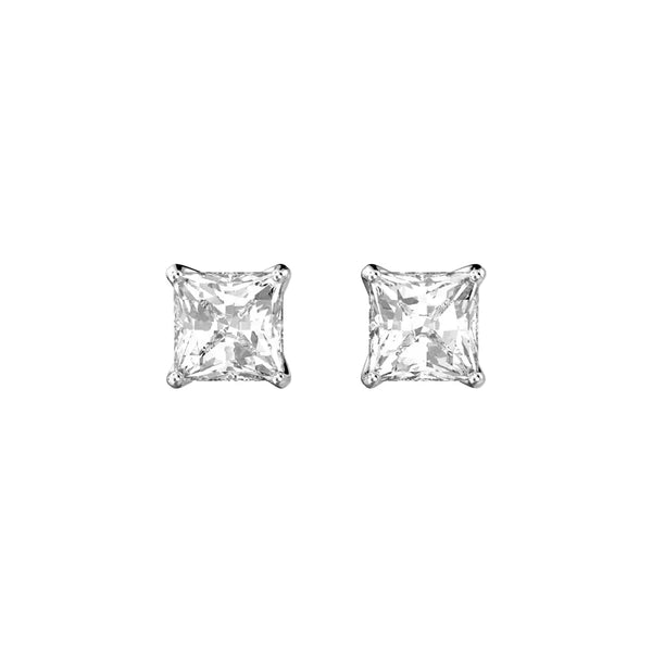 Sterling Silver 3mm 4 Claw Square CZ Stud Earring