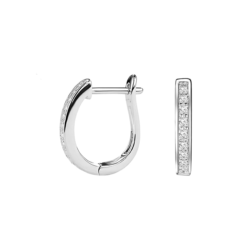 Sterling Silver CZ Hoop Earrings