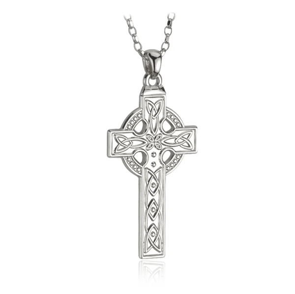 sterling SILVER CELTIC CROSS HEAVY PENDANT Necklace