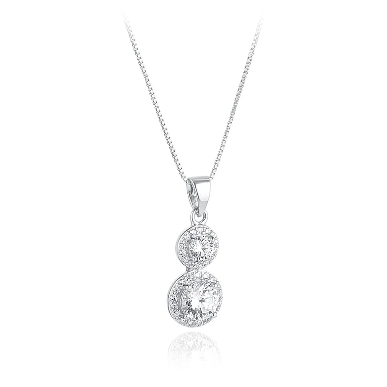 sterling silver pendant with cz cubic zirconia stoned necklace