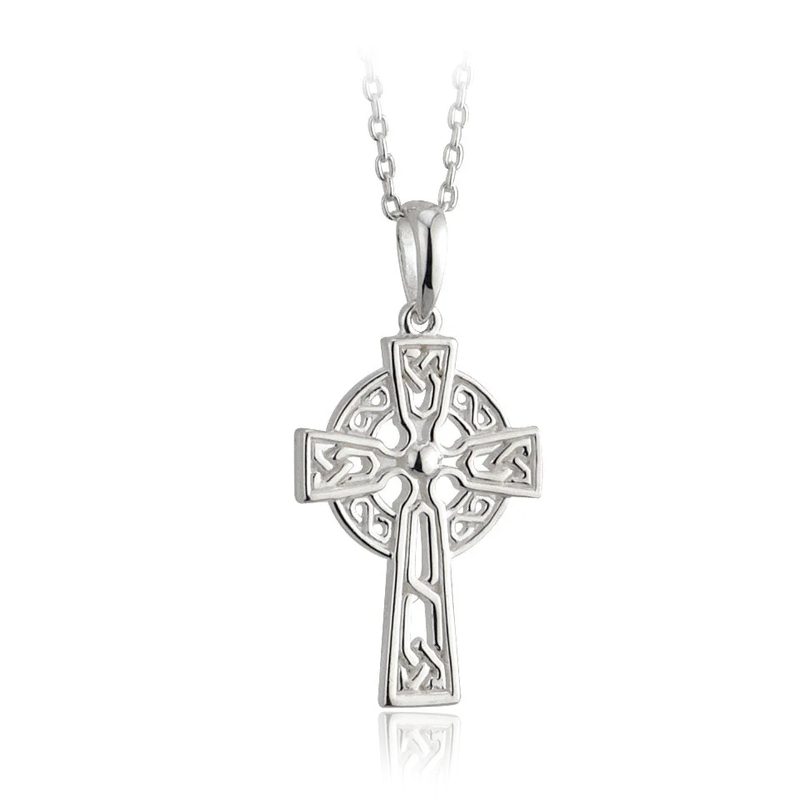 sterling SILVER FILAGREE CELTIC CROSS PENDANT Necklace