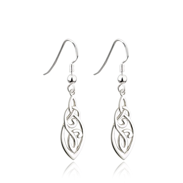 sterling silver celtic knot drop earrings