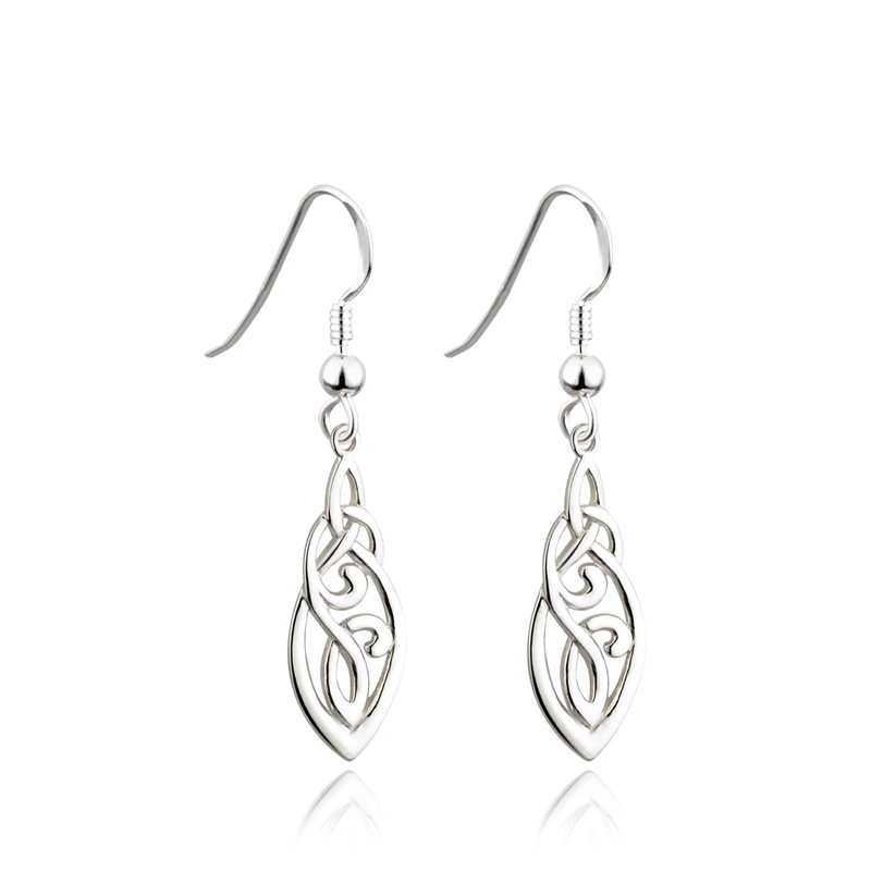 sterling silver celtic knot drop earrings