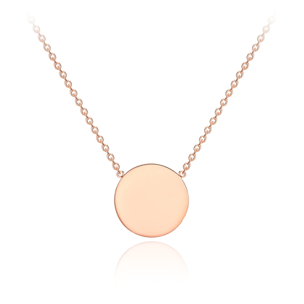 sterling silver rose gold plated disc necklace