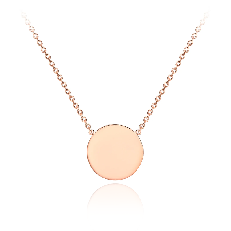 sterling silver rose gold plated disc necklace