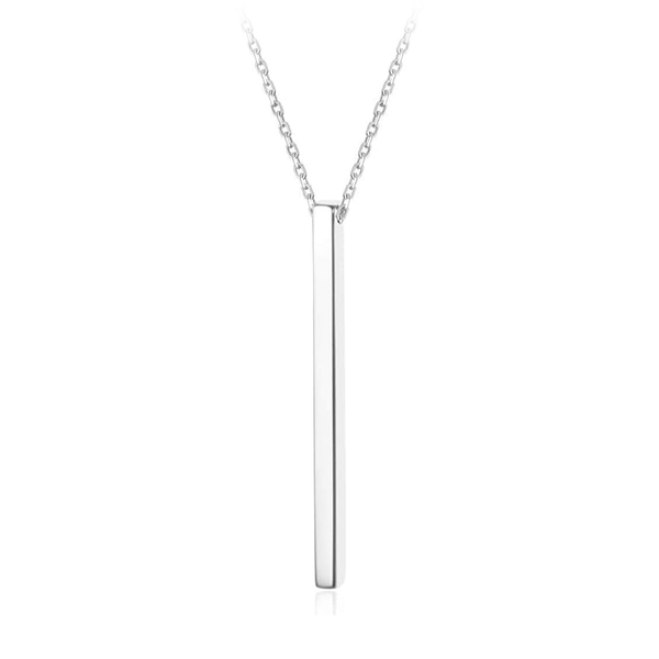 sterling silver vertical bar pendant necklace