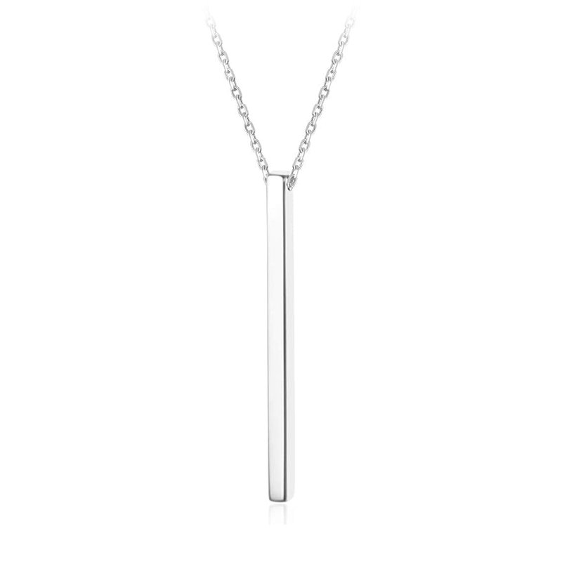 sterling silver vertical bar pendant necklace