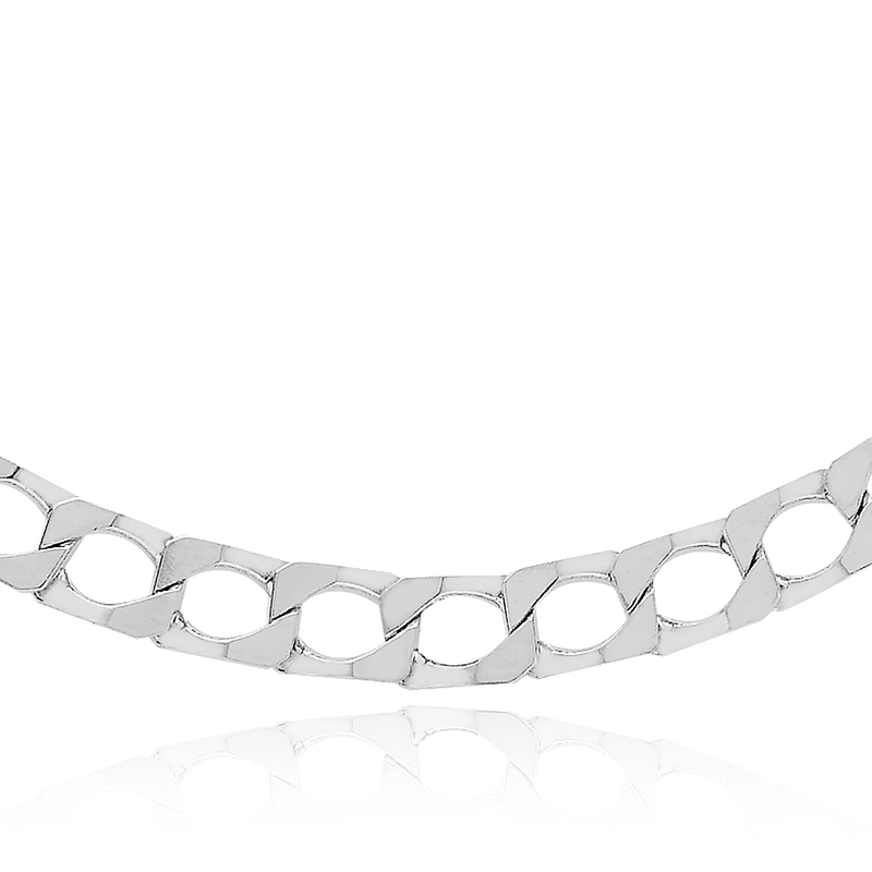 sterling silver diamond cut square chain necklace