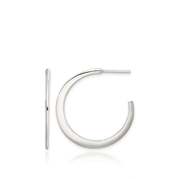 sterling silver flat hoops earrings