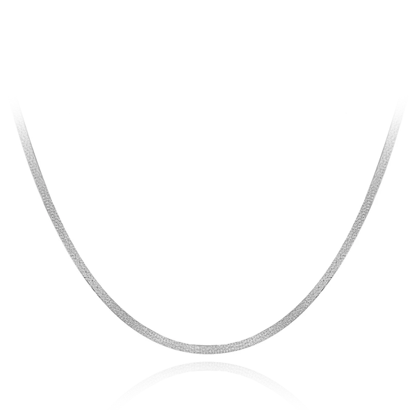 sterling silver textured herringbone snake chain necklace