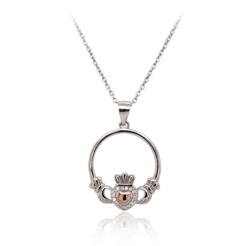 Silver Claddagh Pendant & Chain