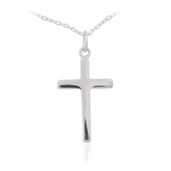 Silver Medium Plain Cross Pendant