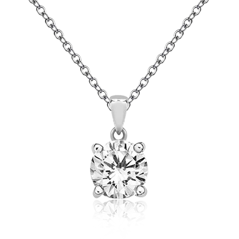 sterling silver cz cubic zirconia stone pendant chain necklace