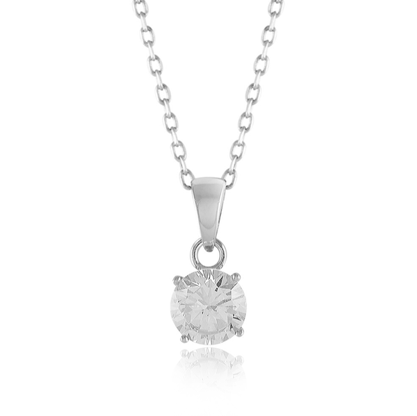 sterling silver cz cubic zirconia stone pendant chain necklace