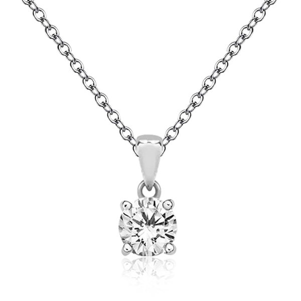 sterling silver cz cubic zirconia stone pendant chain necklace