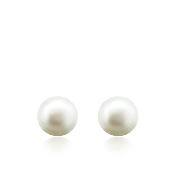 Sterling Silver 6mm Freshwater Cultured Pearl Stud Earrings.