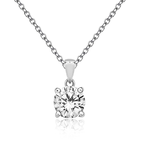 sterling silver cz cubic zirconia stone pendant necklace