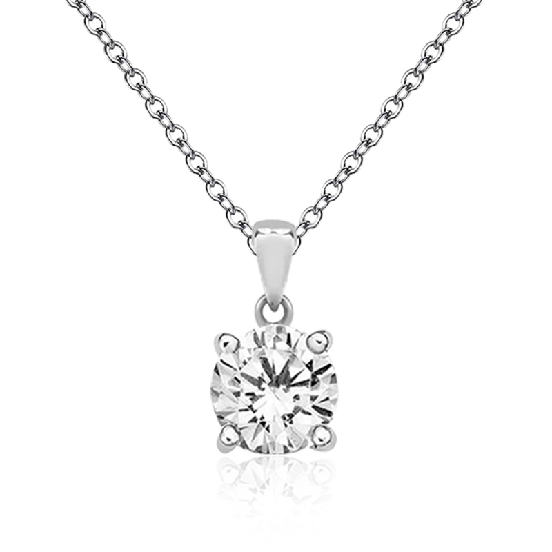 sterling silver cz cubic zirconia stone pendant chain necklace