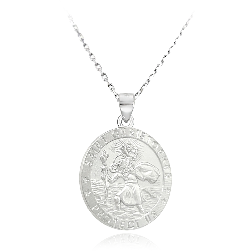 Sterling Silver ST. CHRISTOPHER MEDAL Necklace