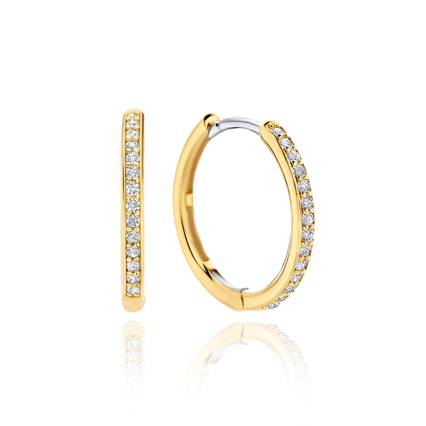 ti sento milano hoops earrings yellow gold silver cz cubic zirconia stones