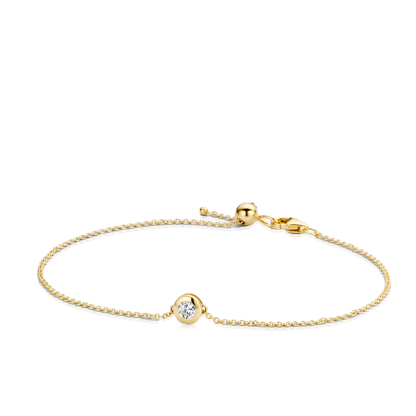 yellow gold cz cubic zirconia stone blush bracelet