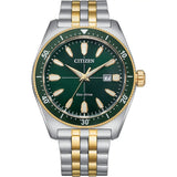 CITIZEN GREEN TWO TONE WATCH