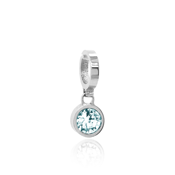 rebecca silver cz cubic zirconia stone blue charm