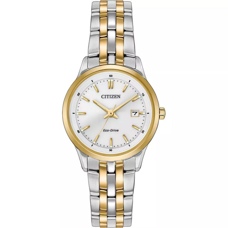 CITIZEN MIX steel silver gold WHITE dial WATCH