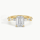 Yellow Gold, Emerald, down view