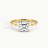 Yellow Gold, Asscher, down view