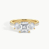 Yellow Gold, Asscher, down view