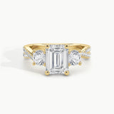 Yellow Gold, Emerald, down view