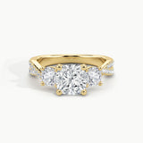 Yellow Gold, Cushion, down view