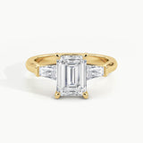 Yellow Gold, Emerald, down view