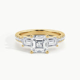 Yellow Gold, Asscher, down view