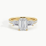 Yellow Gold, Emerald, down view