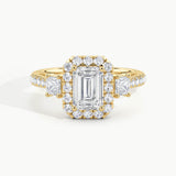 Yellow Gold, Emerald, down view