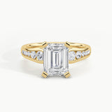 Yellow Gold, Emerald, down view