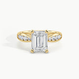 Yellow Gold, Emerald, down view