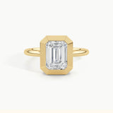Yellow Gold, Emerald, down view