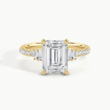 Yellow Gold, Emerald, down view